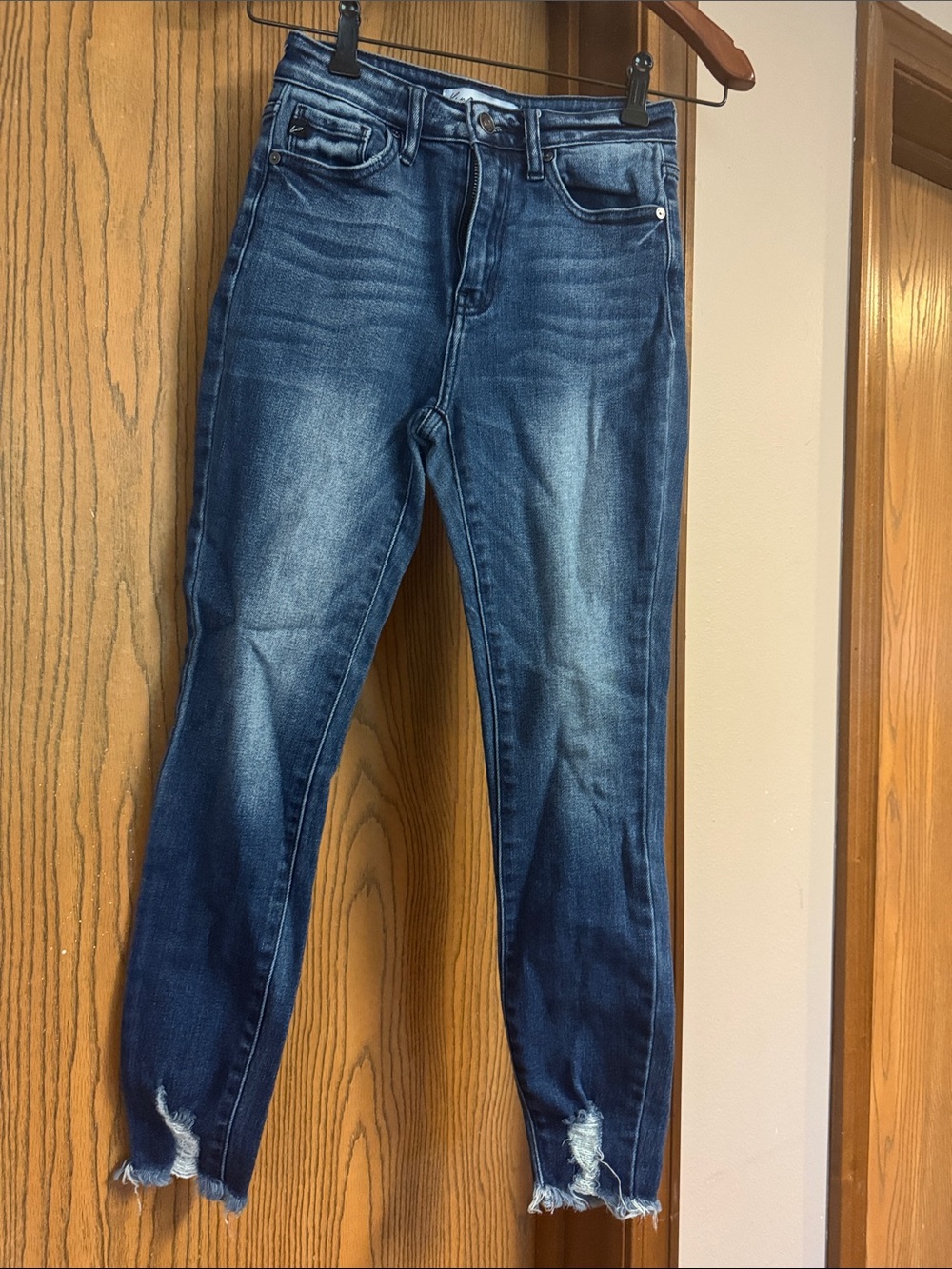 KanCan Dark Blue Distressed Ankle Jeans